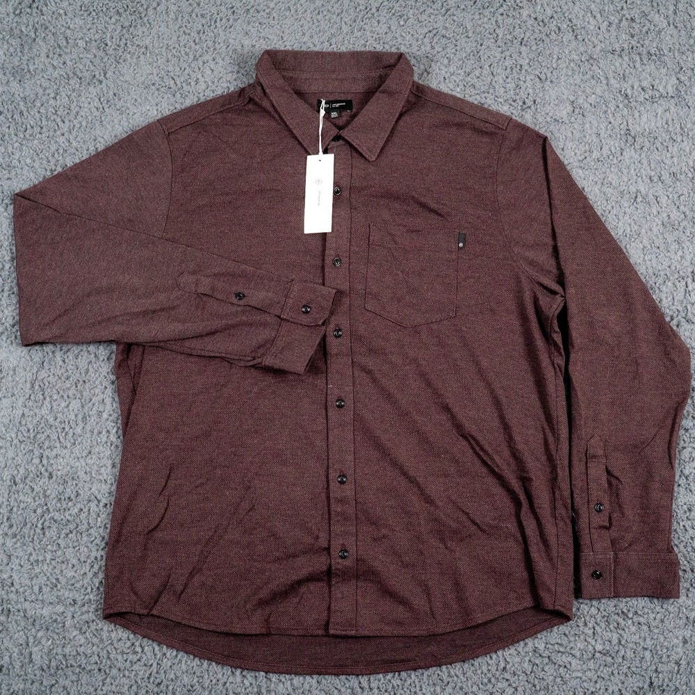 AG Adriano‎ Goldschmied Shirt Mens XXL Red Classic Long Sleeve Button Up